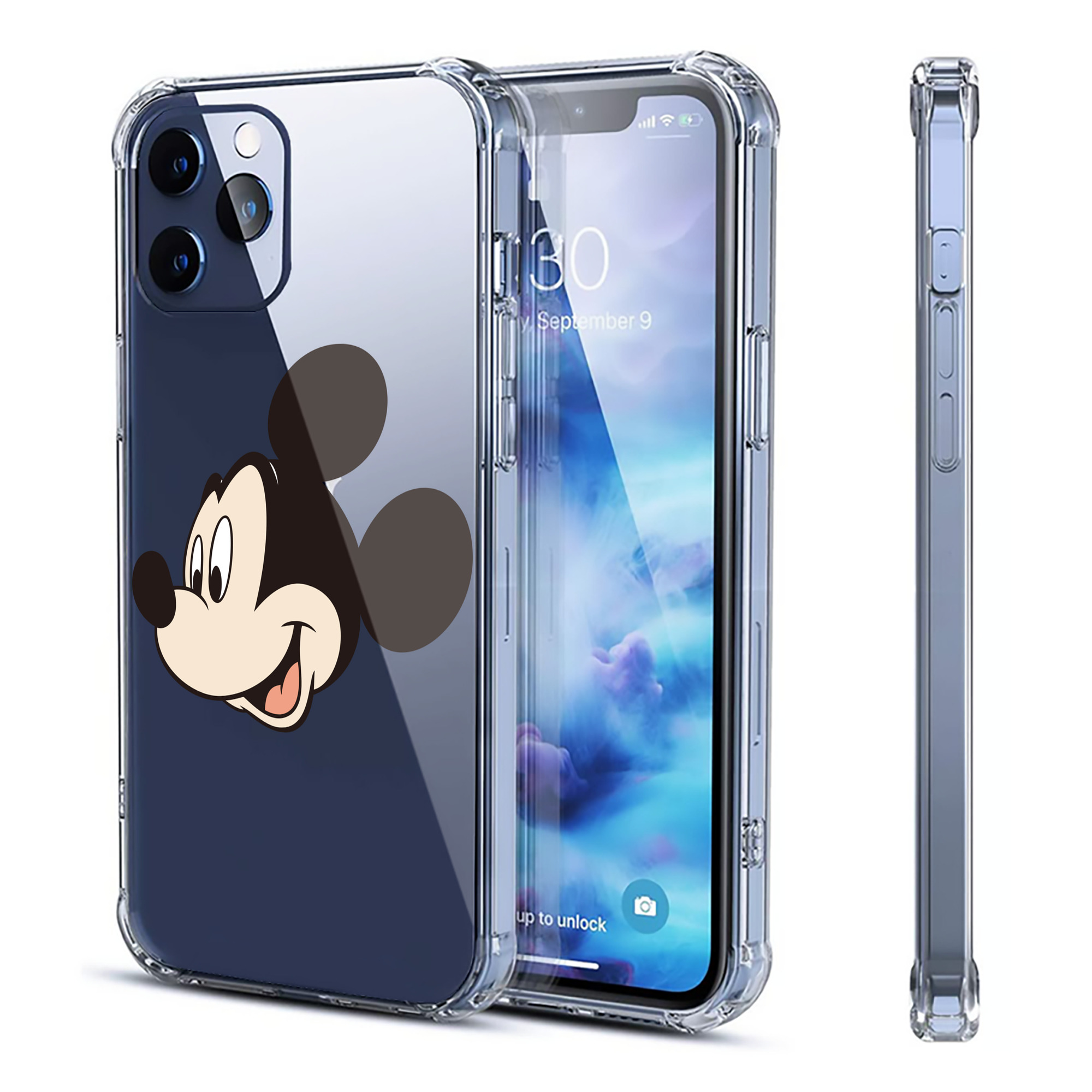 （画像用） ミッキーマウス Mickey Mouse 【iPhone 12シリーズ対応】透明スマホケース（クリアソフトケース）